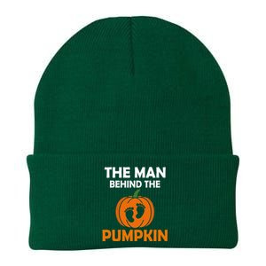 The Man Behind The Pumpkin Daddy Pregnancy Halloween Family Knit Cap Winter Beanie