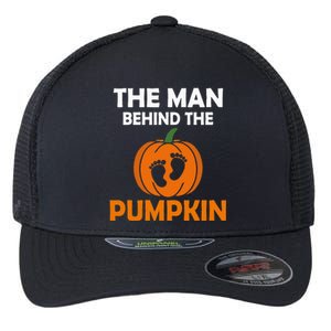 The Man Behind The Pumpkin Daddy Pregnancy Halloween Family Flexfit Unipanel Trucker Cap