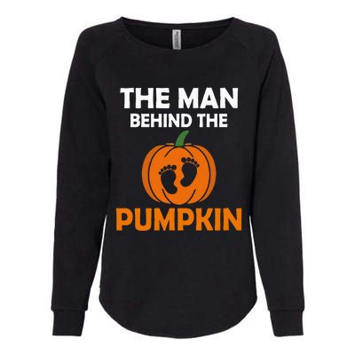 The Man Behind The Pumpkin Daddy Pregnancy Halloween Family Womens California Wash Sweatshirt