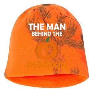 The Man Behind The Pumpkin Daddy Pregnancy Halloween Family Kati - Camo Knit Beanie