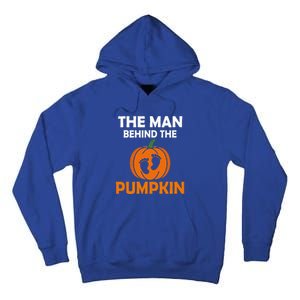 The Man Behind The Pumpkin Daddy Pregnancy Halloween Family Tall Hoodie