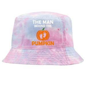 The Man Behind The Pumpkin Daddy Pregnancy Halloween Family Tie-Dyed Bucket Hat