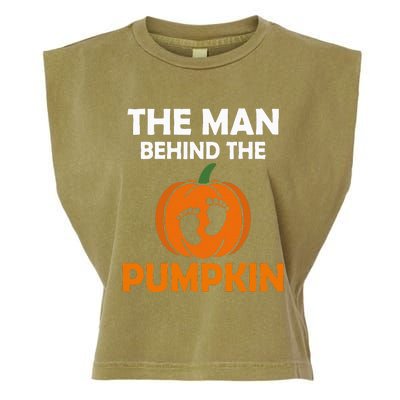 The Man Behind The Pumpkin Daddy Pregnancy Halloween Family Garment-Dyed Women's Muscle Tee