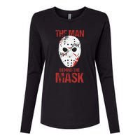 The Man Behind The Mask Lazy Halloween Costume Horror Movie Womens Cotton Relaxed Long Sleeve T-Shirt