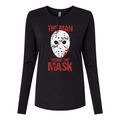 The Man Behind The Mask Lazy Halloween Costume Horror Movie Womens Cotton Relaxed Long Sleeve T-Shirt