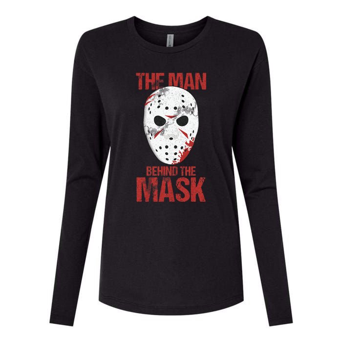 The Man Behind The Mask Lazy Halloween Costume Horror Movie Womens Cotton Relaxed Long Sleeve T-Shirt