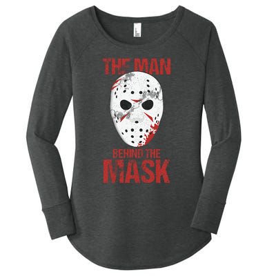 The Man Behind The Mask Lazy Halloween Costume Horror Movie Women's Perfect Tri Tunic Long Sleeve Shirt