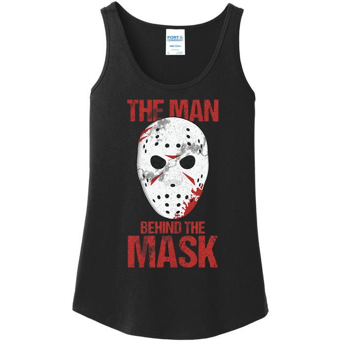 The Man Behind The Mask Lazy Halloween Costume Horror Movie Ladies Essential Tank