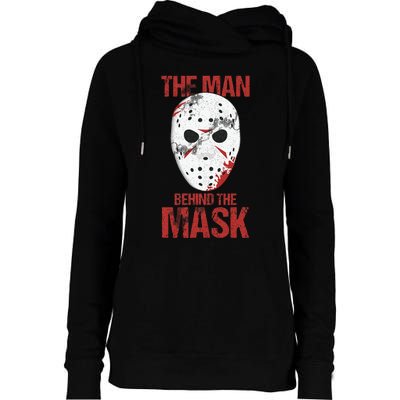 The Man Behind The Mask Lazy Halloween Costume Horror Movie Womens Funnel Neck Pullover Hood