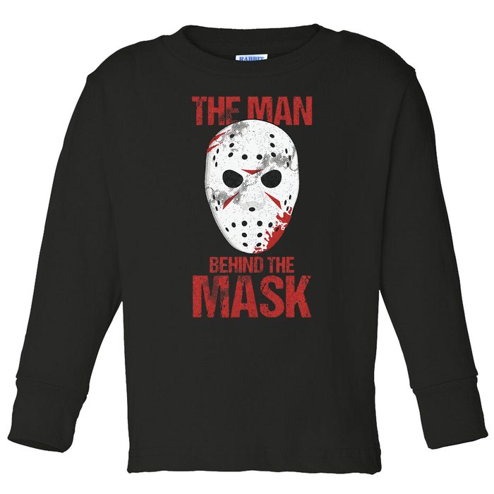 The Man Behind The Mask Lazy Halloween Costume Horror Movie Toddler Long Sleeve Shirt