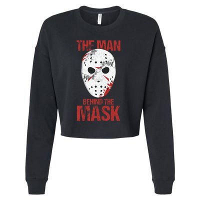 The Man Behind The Mask Lazy Halloween Costume Horror Movie Cropped Pullover Crew