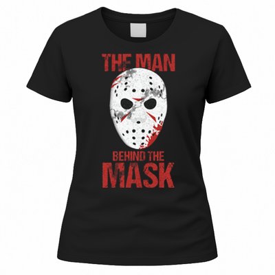 The Man Behind The Mask Lazy Halloween Costume Horror Movie Women's T-Shirt