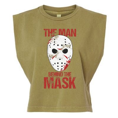 The Man Behind The Mask Lazy Halloween Costume Horror Movie Garment-Dyed Women's Muscle Tee