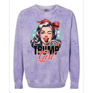 Trump Messy Bun Trump 2024 Election Gift Colorblast Crewneck Sweatshirt