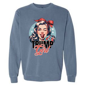 Trump Messy Bun Trump 2024 Election Gift Garment-Dyed Sweatshirt