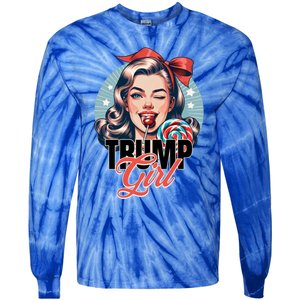 Trump Messy Bun Trump 2024 Election Gift Tie-Dye Long Sleeve Shirt