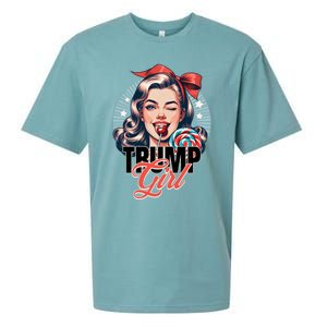 Trump Messy Bun Trump 2024 Election Gift Sueded Cloud Jersey T-Shirt