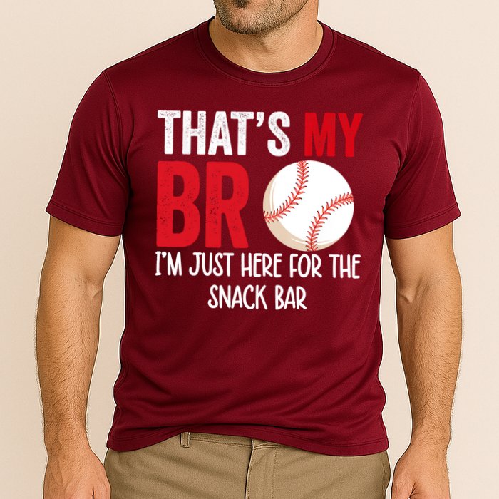 That's My Bro I'm Just Here For Snack Bar Brother's Baseball Cooling Performance Crew T-Shirt