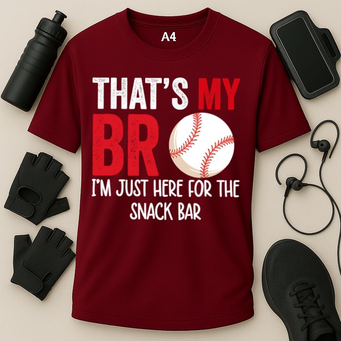 That's My Bro I'm Just Here For Snack Bar Brother's Baseball Cooling Performance Crew T-Shirt