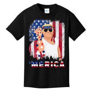 Trump Merica Bae Salt Sprinkle American Flag Patriotics Kids T-Shirt