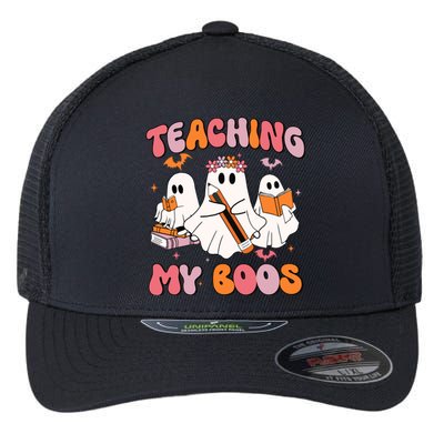 Teaching My Boos Trick Or Teach Spooky Teacher Halloween Gift Flexfit Unipanel Trucker Cap