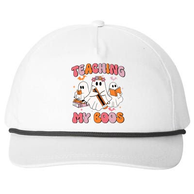 Teaching My Boos Trick Or Teach Spooky Teacher Halloween Gift Snapback Five-Panel Rope Hat