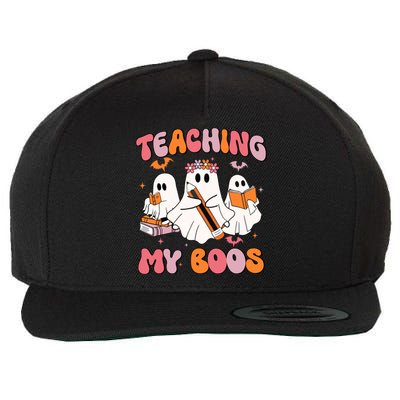 Teaching My Boos Trick Or Teach Spooky Teacher Halloween Gift Wool Snapback Cap