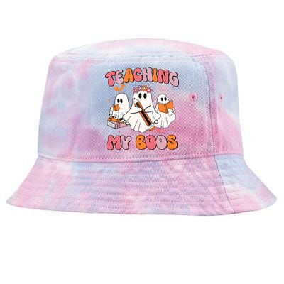 Teaching My Boos Trick Or Teach Spooky Teacher Halloween Gift Tie-Dyed Bucket Hat