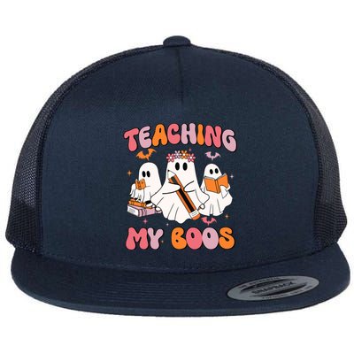 Teaching My Boos Trick Or Teach Spooky Teacher Halloween Gift Flat Bill Trucker Hat