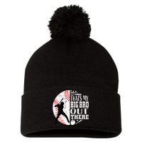 Thats My Brother Out There Baseball Big Bro Sibling Pom Pom 12in Knit Beanie