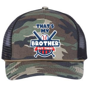 Thats My Brother Out There Funny Baseball Sister Gameday Retro Rope Trucker Hat Cap