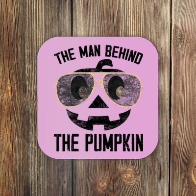 The Man Behind The Pumpkin New Baby Shower Dad Halloween Coaster