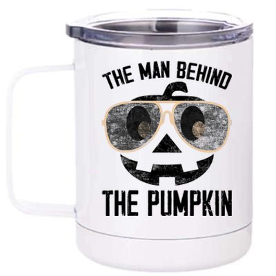 The Man Behind The Pumpkin New Baby Shower Dad Halloween 12 oz Stainless Steel Tumbler Cup