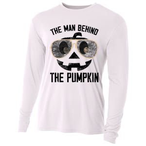 The Man Behind The Pumpkin New Baby Shower Dad Halloween Cooling Performance Long Sleeve Crew