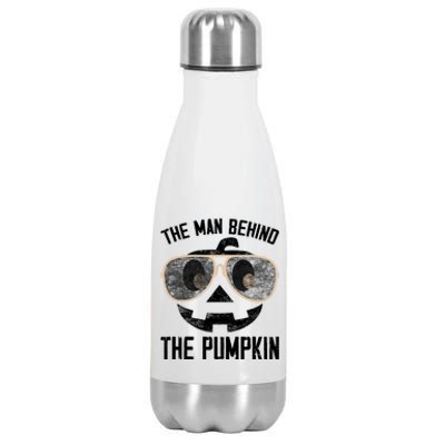 The Man Behind The Pumpkin New Baby Shower Dad Halloween Stainless Steel Insulated Water Bottle