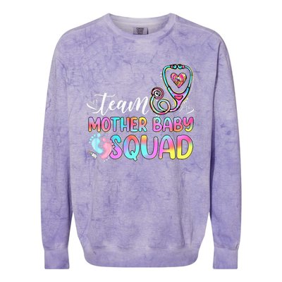 Team Mother Baby Squad Mother Baby Nurse Nursing Mom Colorblast Crewneck Sweatshirt