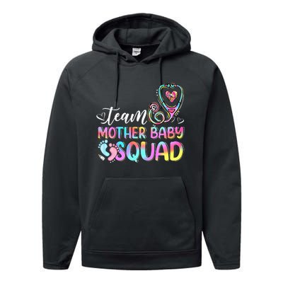 Team Mother Baby Squad Mother Baby Nurse Nursing Mom Performance Fleece Hoodie