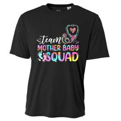 Team Mother Baby Squad Mother Baby Nurse Nursing Mom Cooling Performance Crew T-Shirt