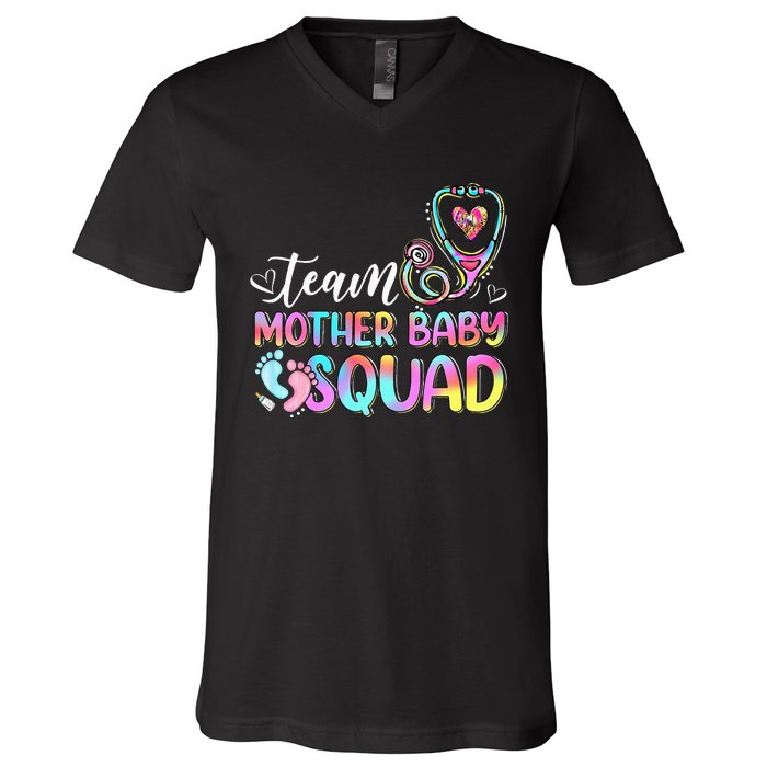 Team Mother Baby Squad Mother Baby Nurse Nursing Mom V-Neck T-Shirt