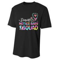 Team Mother Baby Squad Mother Baby Nurse Nursing Mom Performance Sprint T-Shirt