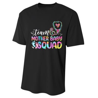 Team Mother Baby Squad Mother Baby Nurse Nursing Mom Performance Sprint T-Shirt