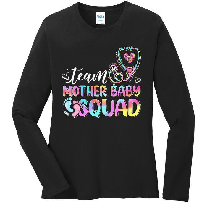 Team Mother Baby Squad Mother Baby Nurse Nursing Mom Ladies Long Sleeve Shirt