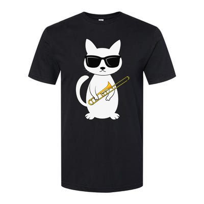 Trombone Mucisian Brass Instrument Trombonist Cat Lover Softstyle® CVC T-Shirt