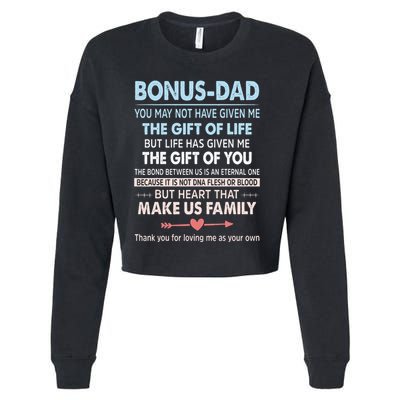 To My Bonus Dad Gift For Father Fathers Day Cropped Pullover Crew