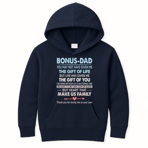 To My Bonus Dad Gift For Father Fathers Day Kids Hoodie