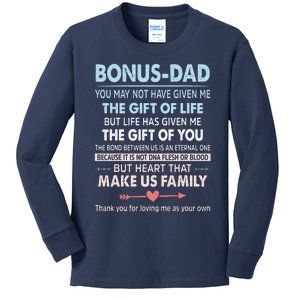 To My Bonus Dad Gift For Father Fathers Day Kids Long Sleeve Shirt