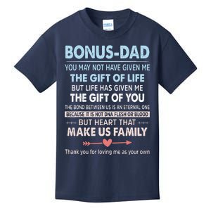 To My Bonus Dad Gift For Father Fathers Day Kids T-Shirt