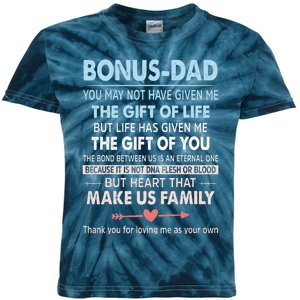 To My Bonus Dad Gift For Father Fathers Day Kids Tie-Dye T-Shirt