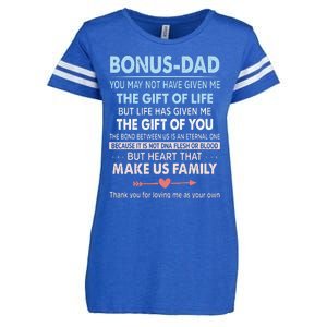 To My Bonus Dad Gift For Father Fathers Day Enza Ladies Jersey Football T-Shirt