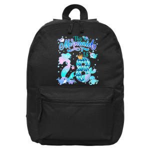 This Mermaid Birthday Girl 8 Year Old 8th Birthday Mermaid 16 in Basic Backpack